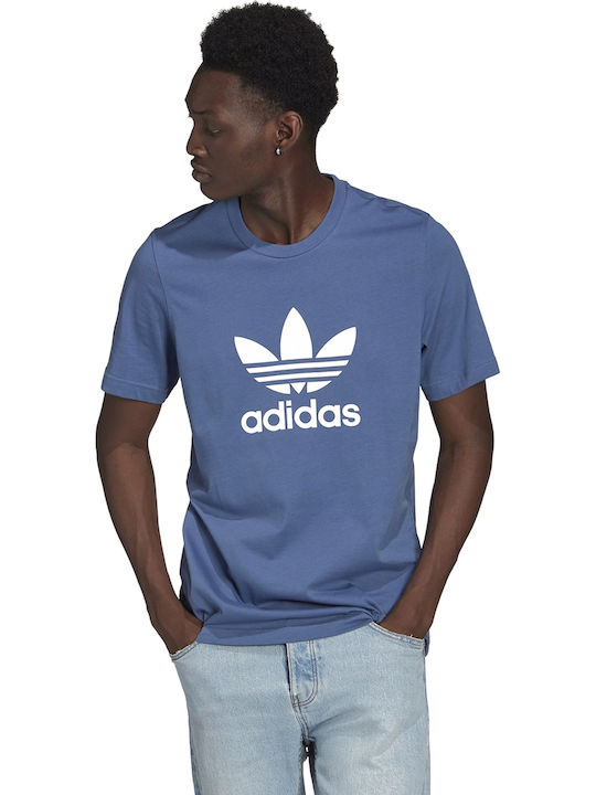 Adidas Adicolor Classics Trefoil Ανδρικό T-shirt Μπλε με Λογότυπο