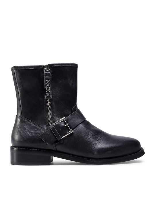 Leder Damen Knöchelstiefel Schwarz