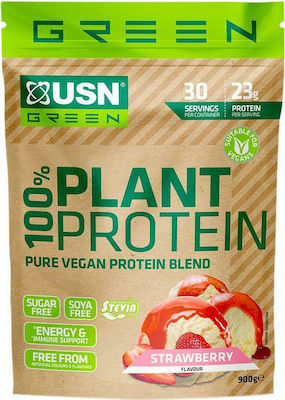 USN 100% Plant Protein Fără Gluten & Lactoză cu Aromă de Căpșuni 900gr