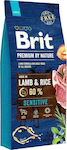 Brit Premium by Nature Adult Sensitive 15kg Trockenfutter für erwachsene Hunde mit Lamm und Reis