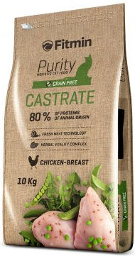 Fitmin Purity Castrate Dry Food for Adult Neutered Cats with Chicken 10kg