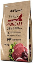 Fitmin Purity Hairball Dry Food for Adult Cats with Beef / Liver 10kg