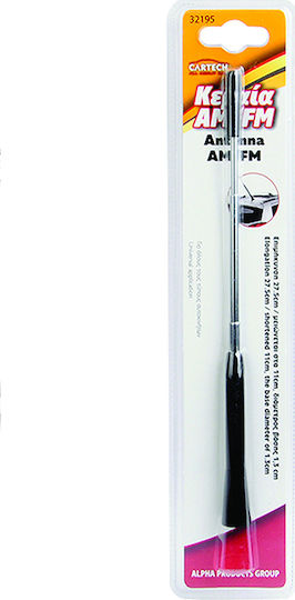 Cartech KFZ-Antenne Fender Einziehbar 11 cm-27,5 cm für Radio in Schwarz Farbe
