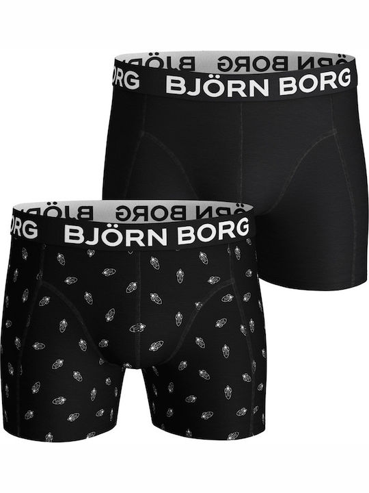Rocket Sammy Men's Boxers Black with Patterns 2Pack