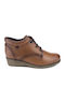 Pepe Menargues 20245 Leather Women's Ankle Boots Platform Tabac Brown