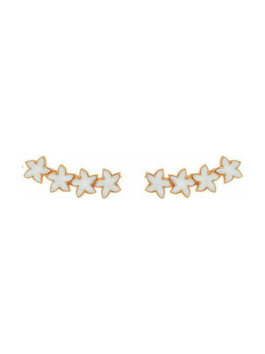 Silver earrings climbers rose gold plated, 50656000