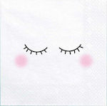 Party Napkins Happy Face White 33x33cm. 20pcs