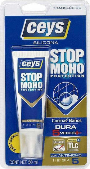 Ceys Stop Moho Silikon-Dichtungsmittel Schimmelresistent für Holz Weiß 50ml