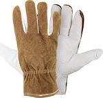 Benman Gloves for Work Brown Leather General Use