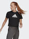 Adidas Aeroready Designed 2 Move Γυναικείο Αθλητικό Crop Top Κοντομάνικο Μαύρο Μαύρο