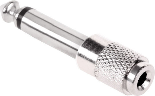 Μετατροπέας 6.3mm male σε 3.5mm female Ασημί 1τμχ BG-0334