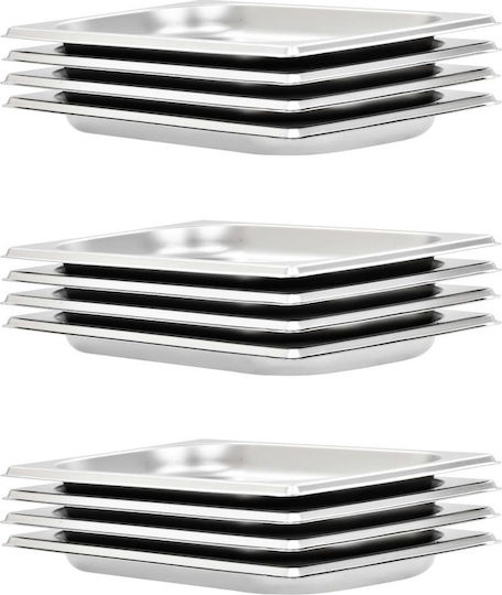 vidaXL Σκεύος Gastronorm Ανοξείδωτο GN1/4 με Βάθος 20mm (12τμχ)