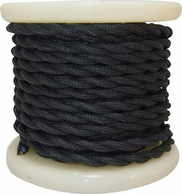 Elvhx Textile Fabric Cable 2x0.75mm² 10m Black EL338006