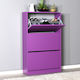 Holz Schuhschrank mit 3 Regalen Purple L73xW26xH119cm