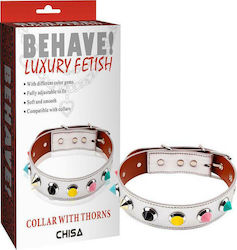 Chisa Novelties Collar with Thorns Guler în Culoare Alb