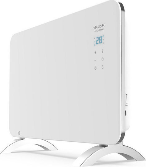 Cecotec Warm 6650 Crystal Connection 05318 Convector Heater Floor 1000W with Electronic Thermostat and WiFi 76x43cm White