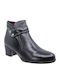 Leder Stiefeletten Damen Schwarz