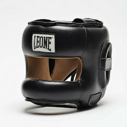 Leone Protection Adult Full Face Boxing Headgear Synthetic Leather Black