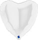 Balloon Foil Valentine's Day Heart White 45cm