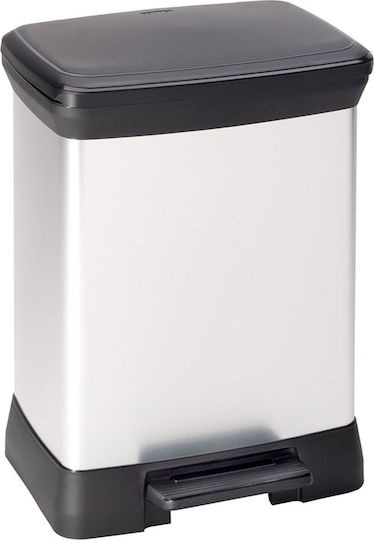 Curver Recycling Waste Bin Plastic with Pedal Silver 30lt
