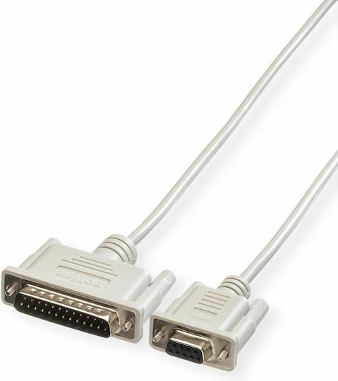 Roline Καλώδιο RS232 25-pin male σε RS232 9-pin female 1.8m (Printer Cable)