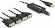 DeLock Καλώδιο USB 2.0 σε 4x RS232 9-pin male 1.4m