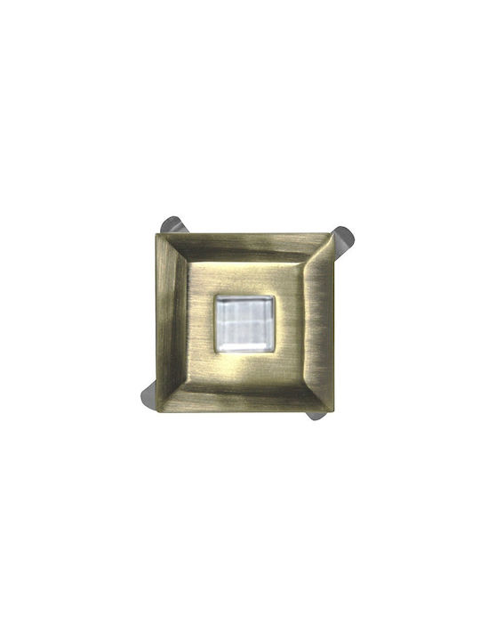 Adeleq Square Metallic Recessed Spot with Integrated LED Bronze 4x4cm. 1pcs