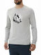 Millet Overlap Men's Long Sleeve Blouse Gray