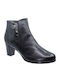 Pitillos Leather Women's Ankle Boots with Medium Heel Black