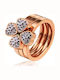 Folli Follie Ring with Stones made of Steel Gold Plated