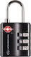 Lifeventure TSA Lifeventure Stahl Vorhängeschloss Messing Einstellbar Kombination Schwarz mit TSA-Zertifizierung 15mm Black 1Stück