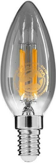 GloboStar Edison Retro LED-Lampe 4W 98mm für Fassung E14 und Form C35 Warmes Weiß 400lm Dimmbar