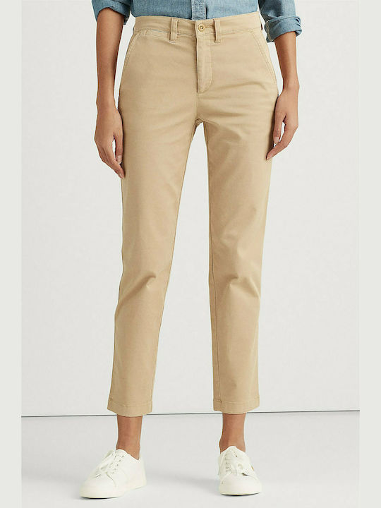 Ralph Lauren Women's Capri Chino Trousers in Slim Fit Beige 200812287002