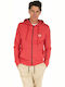 Jack & Jones Men's Sweatshirt Jacket with Hood and Pockets Red