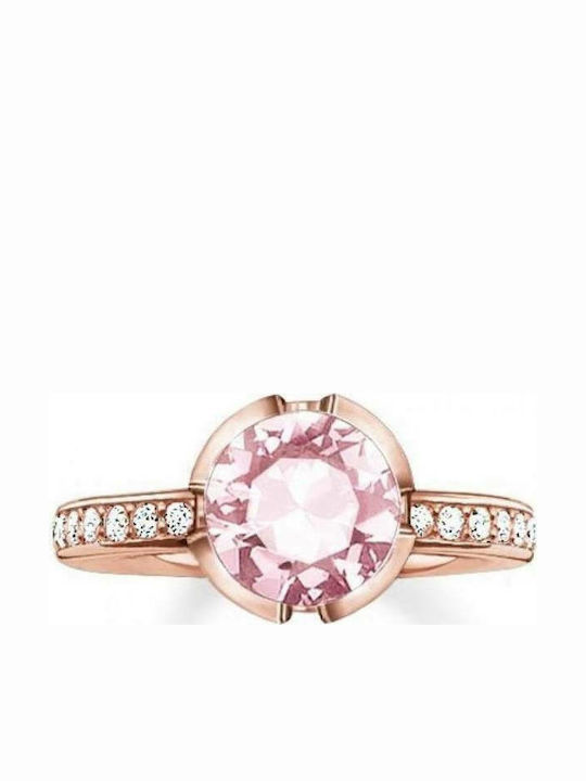 Thomas Sabo Ring with Stones made of Silver Gold Plated