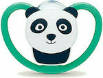 Nuk Orthodontischer Schnuller Silikon Space Panda Green mit Etui für 6-18 Monate 1Stück