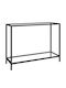 Console Table Metal with Glass Surface Διαφανής L100xW35xH75cm