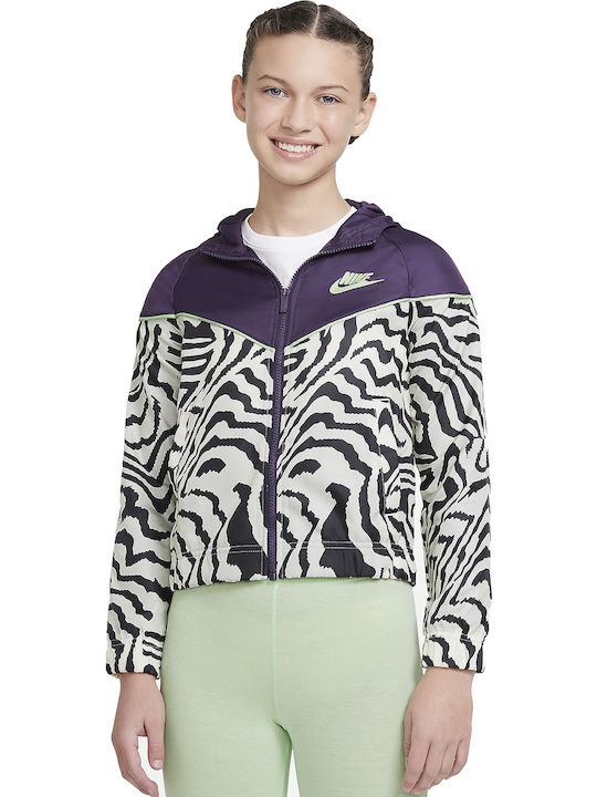 Sport Cardigan pentru copii cu Glugă Multicoloră Sportswear Windrunner