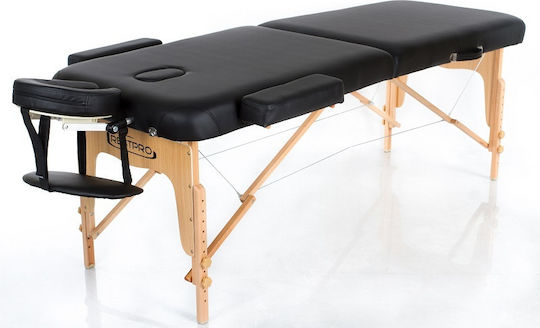 Rest Pro VIP 2 Pat Masaj și Fizioterapie Portabil/Pliabil Negru din Lemn 192x70cm