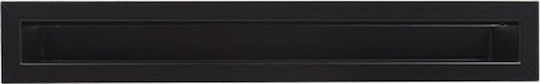 Kratki Rectangular Fireplace Air Shutter Black 60x6cm