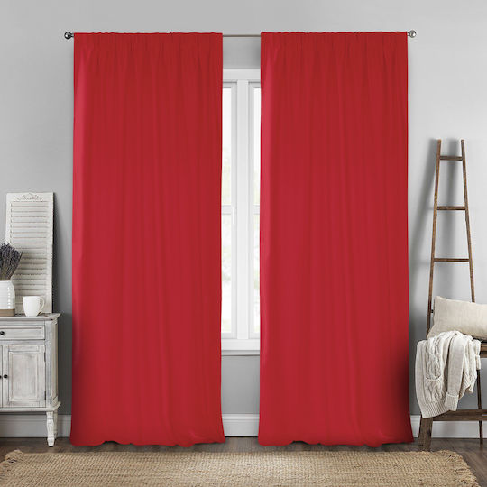 Lino Home Κουρτίνα με Τρέσα Renas Red 140x280εκ.
