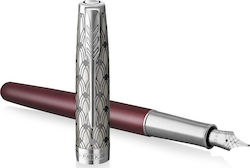 Parker Sonnet Premium Writing Pen Fine Red made of Aluminum with Blue Ink