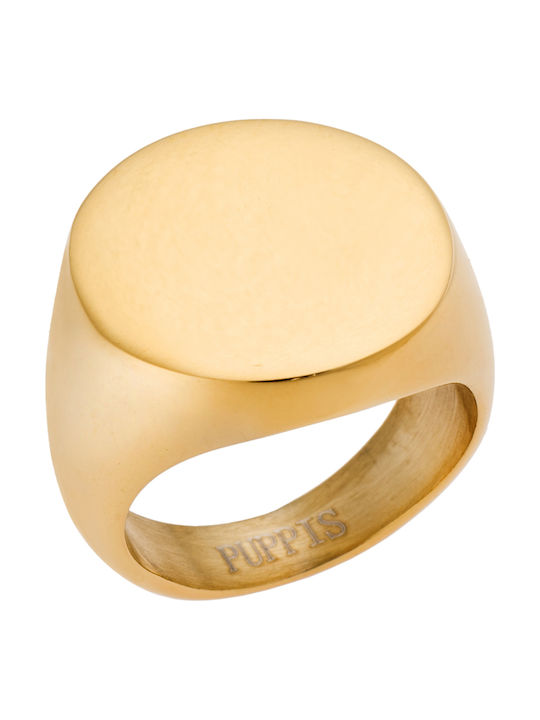 Puppis Women's Ring from Steel Gold Plated