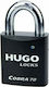 Hugo Locks Cobra 54 Stahl Vorhängeschloss Messing mit Schlüssel 54mm Black 1Stück