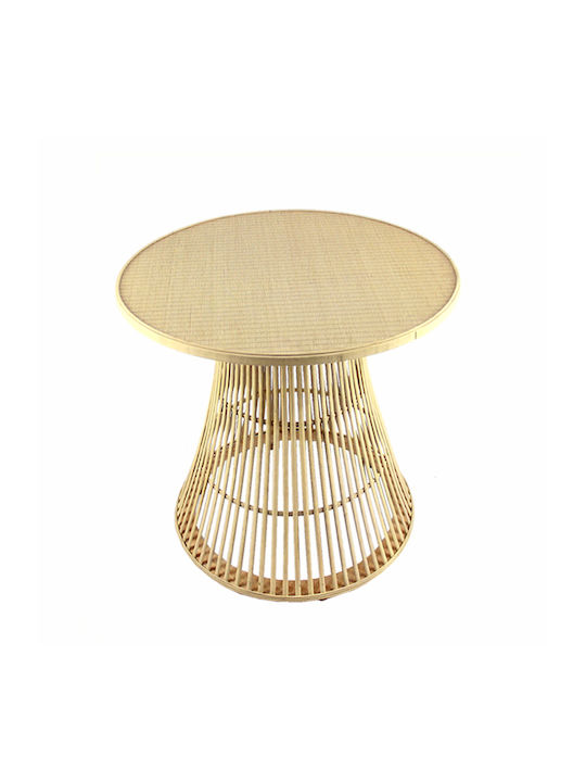 Round Bamboo Side Table Natural L62xW62xH62cm