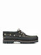 CL4 Tractor Men's Leather Boat Shoes Black