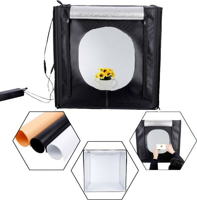 EReise Photo Box Portable Photo Studio Box Φωτιζόμενο με Πολλαπλά