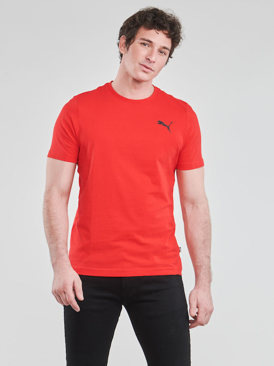 Puma Ess Men's Athletic T-shirt Short Sleeve Red