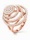 Folli Follie Cyclos Damen Ring mit Zirkonia aus Silber Vergoldet
