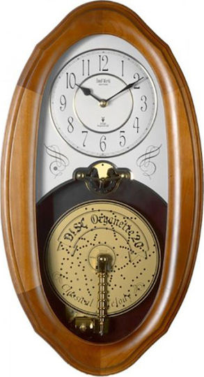 Rhythm Antique Wall Clock Wooden Brown 30.8x7.4cm